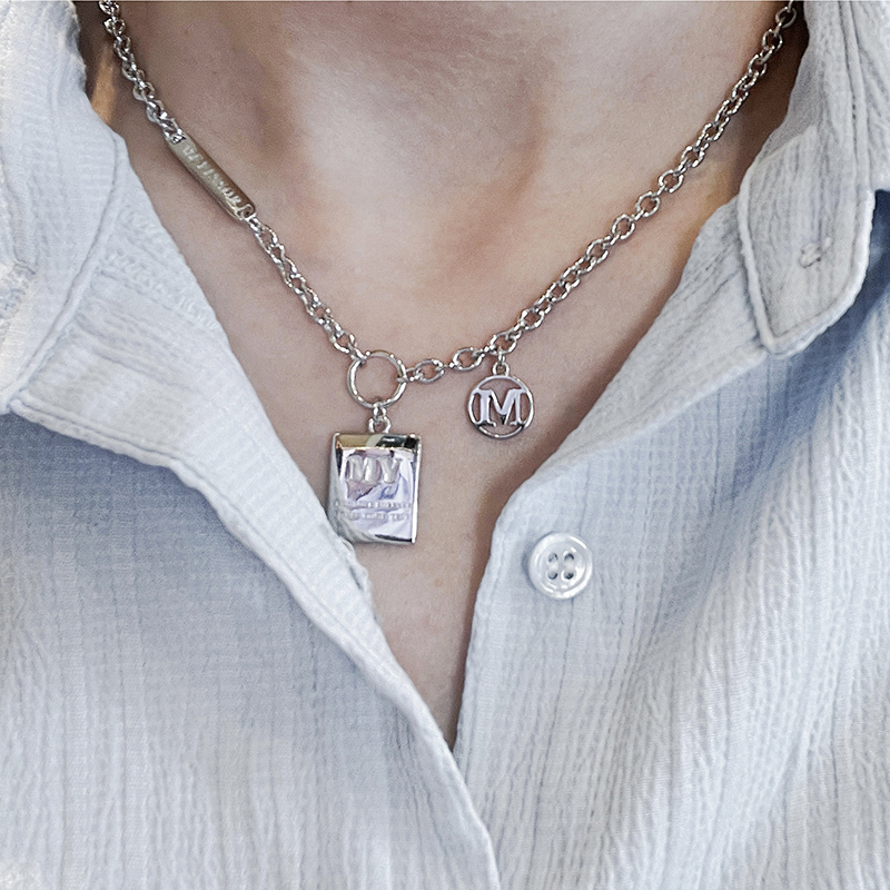 Wu Mei · Li Mei dual-phase Pure Silver Necklace 5