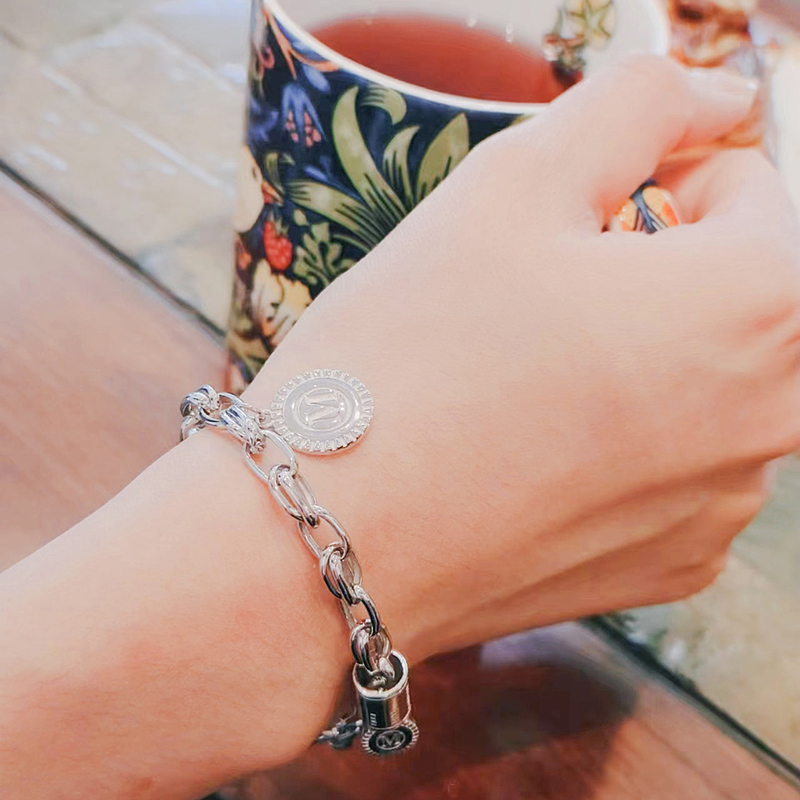 "Life Wheel · Breaking Misfortune and Bringing Good Fortune Pure Silver Bracelet. 3