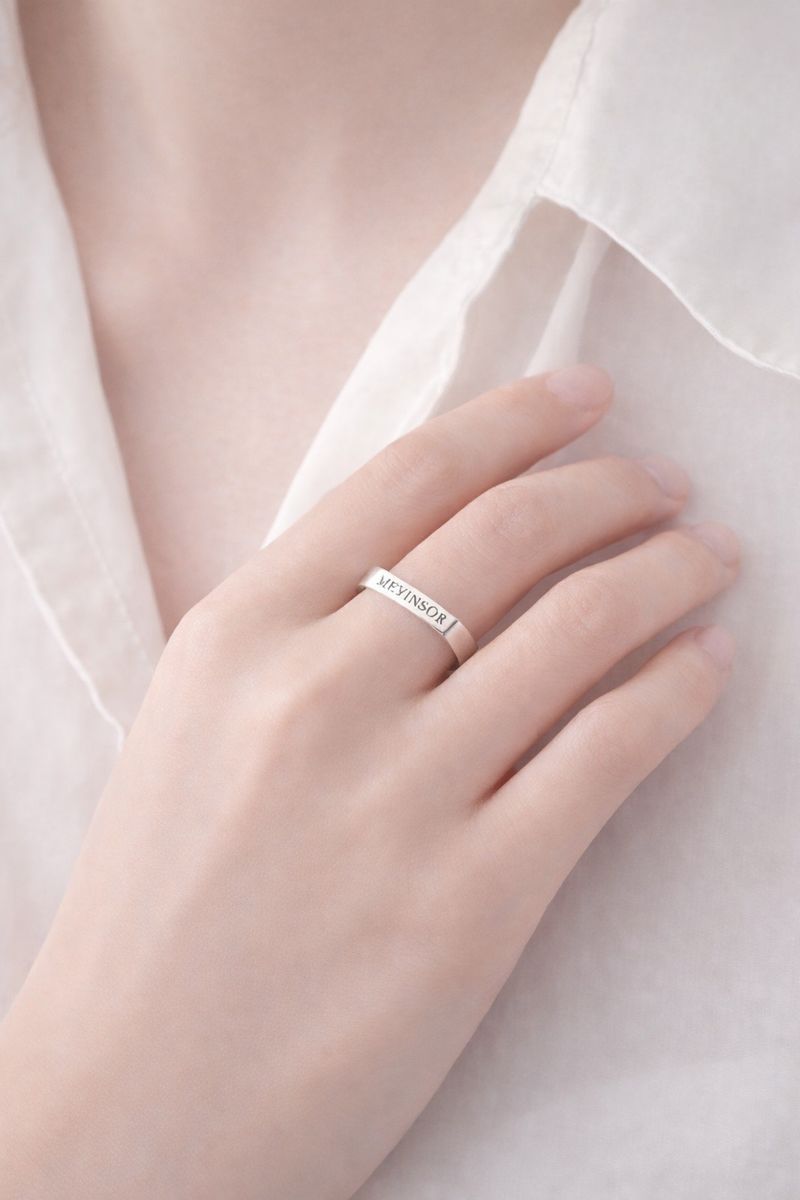 A pure silver ring for "No Embarrassment · Good Fortune and Prosperity" 5