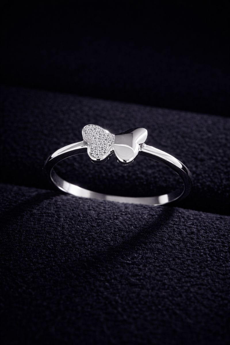 Butterfly Dance · Dynamic Peach Bond Pure Silver Ring