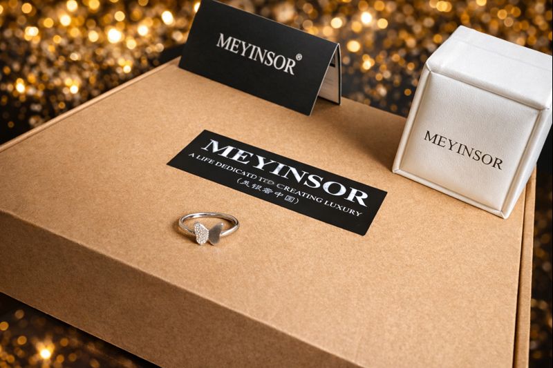 Butterfly Dance · Dynamic Peach Bond Pure Silver Ring 8