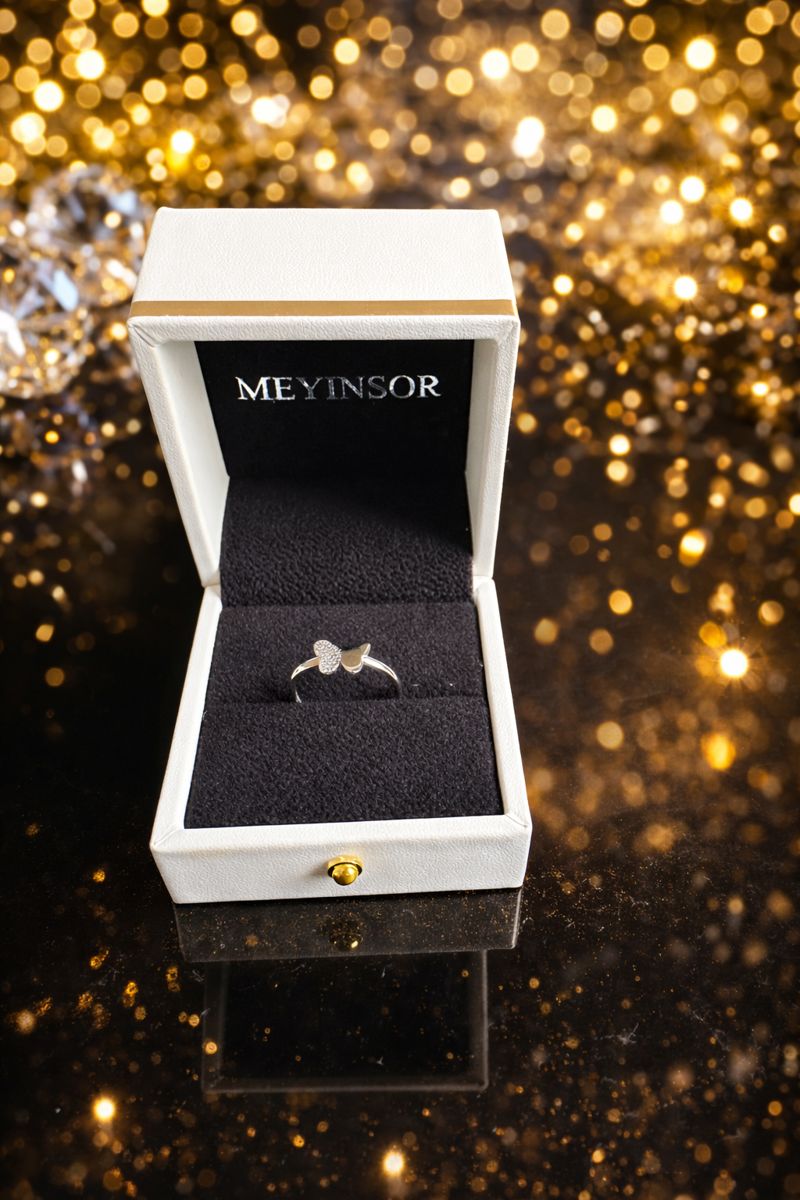 Butterfly Dance · Dynamic Peach Bond Pure Silver Ring 5