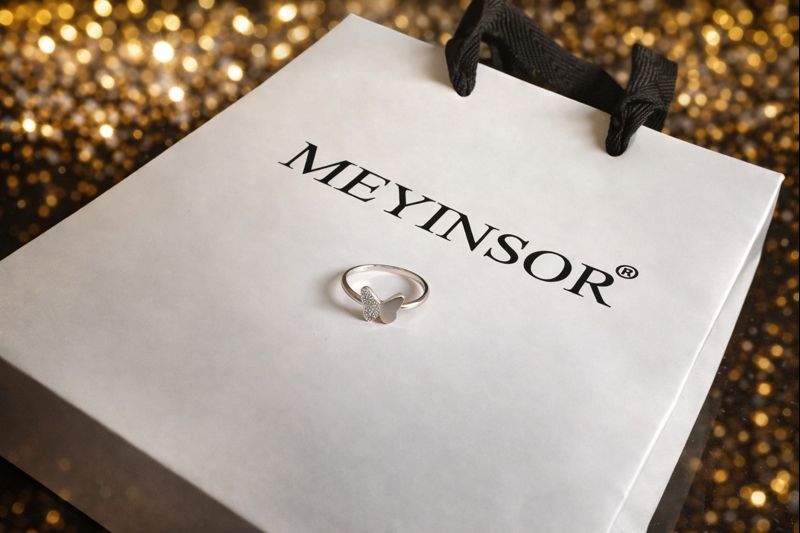 Butterfly Dance · Dynamic Peach Bond Pure Silver Ring 6