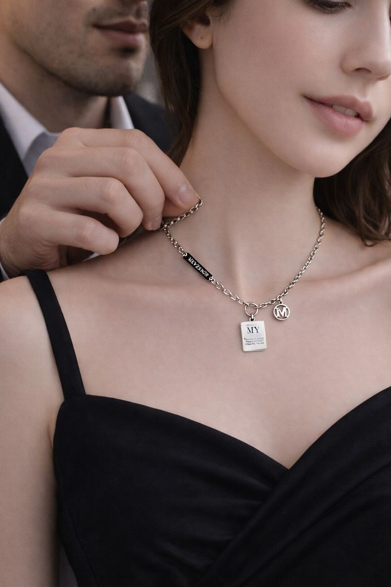 Wu Mei · Li Mei dual-phase Pure Silver Necklace 9